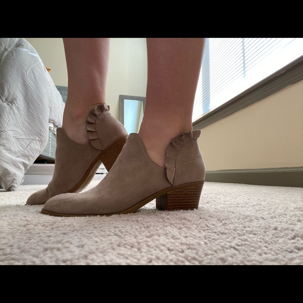 Suede ankle booties